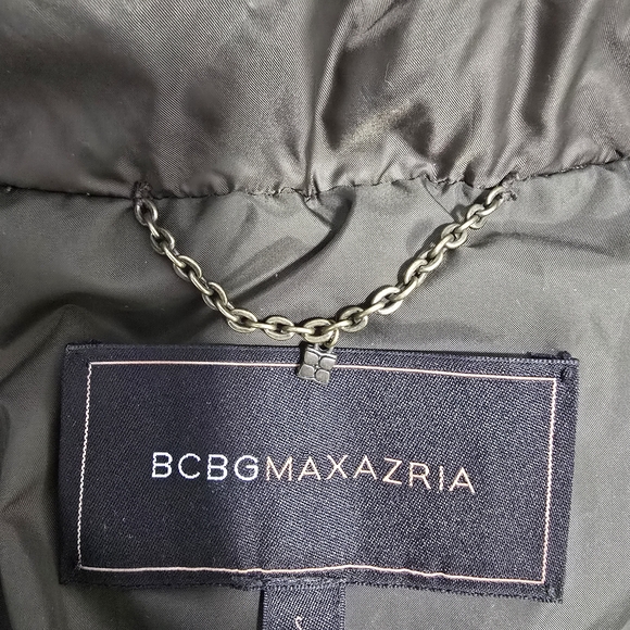 BCBG Maxazria Size M Olive Quilted Duck Down Light Weight Jacket Coat Vest Women - Picture 9 of 14